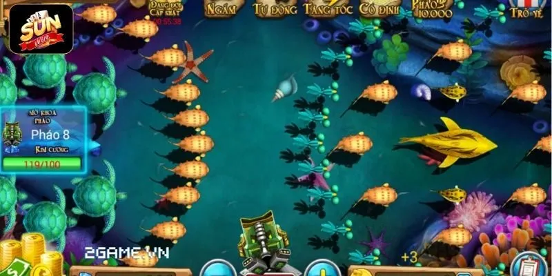 Thiết kế game bắn cá hình ảnh giàu màu sắc tạo cảm giác như lạc vào thế giới đại dương thu nhỏ